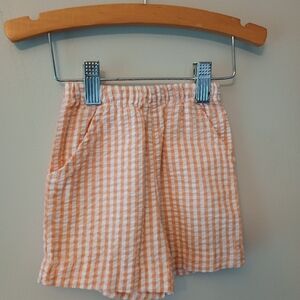 Orange Checkered Kids Shorts